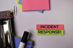 Incident Response! on sticky notes isolated on white background.